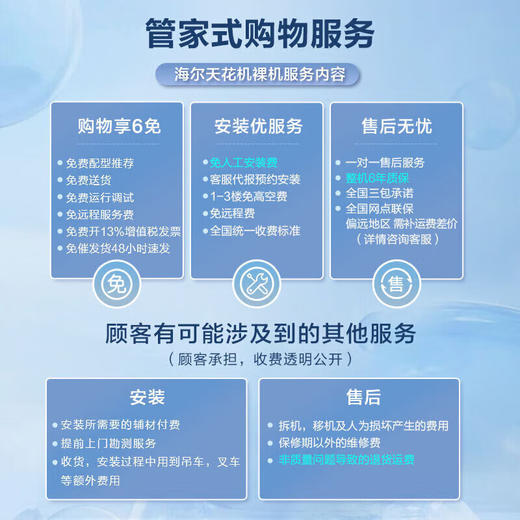 海尔天花机5匹吸顶空调中央空调商用变频隐藏式吊顶吸顶式空调嵌入式商铺办公室厂房空调 5匹 一级能效 全直流变频YAC81 商品图5