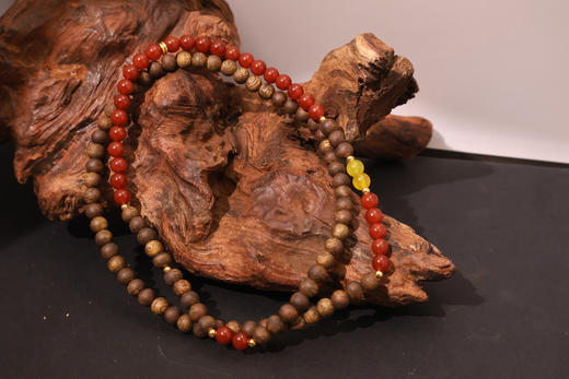 【沉香溯源】沉香红黄玛瑙圆珠项链 BCCSDIY329 （特殊商品请在收货之后48小时内申请退换货，过期不予处理！！！） 商品图0