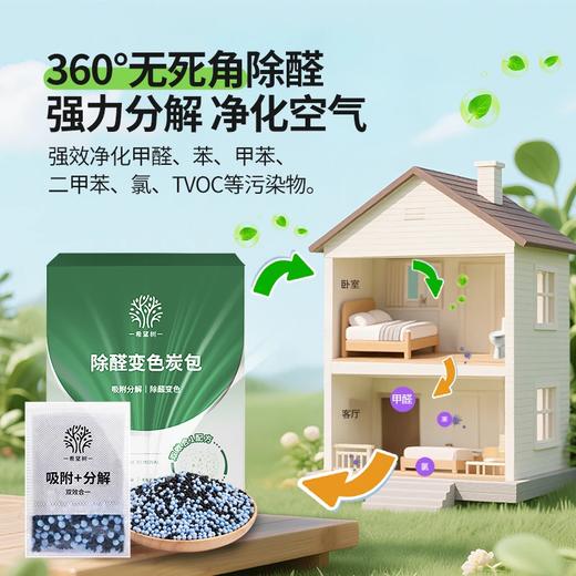 【5罐+1盒】适用50-70平希望树柜子专用·自动除醛除味喷雾*5瓶+除醛变色炭包*1盒组合套餐 希望树新房装修·除醛套餐 商品图1