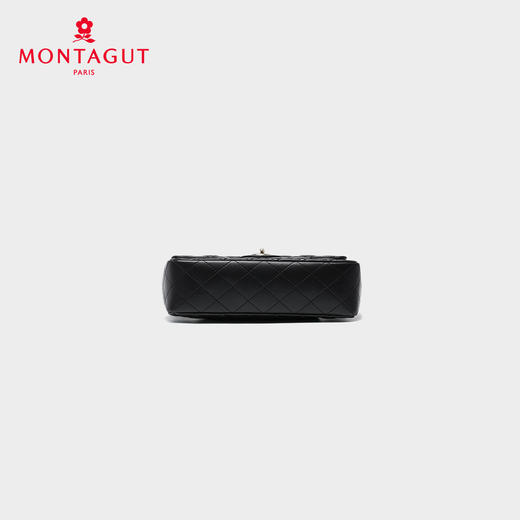 梦特娇女士潮流单肩包新款百搭真皮菱格包时尚斜挎包羊皮链条包 黑色 商品图11