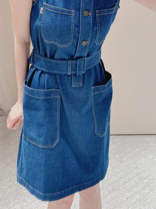 【高品质私服】【IC轻薄棉弹牛仔及膝连衣裙】经典藏青色牛仔 配色隽永 不易过时，优雅又性感N1281-CC【无标出货 介意慎拍】 商品图4