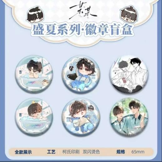 某某 盛夏系列 徽章 吧唧 6包/盒 国谷 耽美 商品图0
