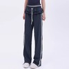 【限时秒】YOGACODE【火树银花系列】松弛百搭运动裤休闲女荷叶边设计芭蕾风时尚款侧边条纹直筒阔腿裤DWL125619 商品缩略图2