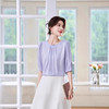 ASE真丝套头衫2025年新款夏季圆领五分袖灯笼袖薄款纯色桑蚕丝上衣女 商品缩略图2
