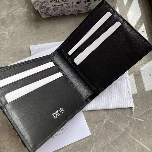 DIOR迪奥 Oblique 经典老花印花对折翻盖 牛皮 零钱包卡包钱包 男款（HH） 商品图3