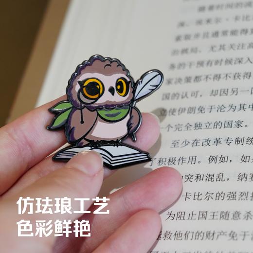 【译森文创】猫头鹰·碑碑 磁吸金属徽章 商品图2