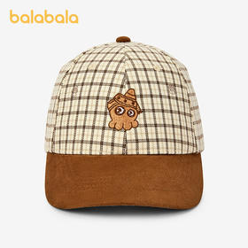 【商场同款】巴拉巴拉儿童帽子男女童棒球帽舒适格子图案时尚复古