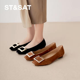 【方扣系列】星期六经典简约方扣通勤低跟单鞋SSD3111092