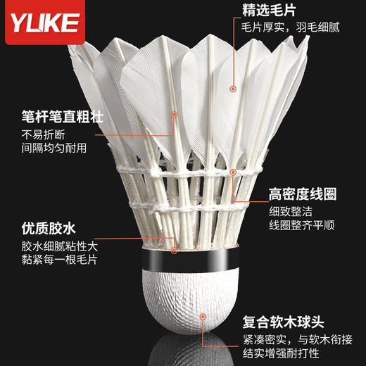 羽毛球3只装耐打稳定鹅毛室外比赛不易打烂球室内专业训练球 商品图1