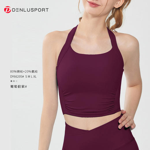 DENLUS 挂脖美背防震聚拢运动瑜伽背心普拉提健身文胸DY66205# 商品图8
