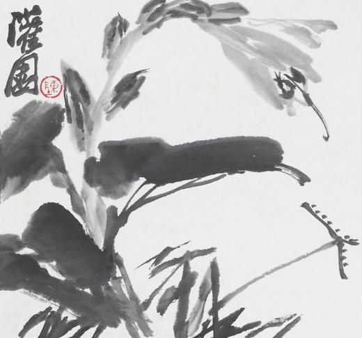 陈太一《剑兰》国画原作33CM*33CM 手绘宣纸花鸟作品 商品图1