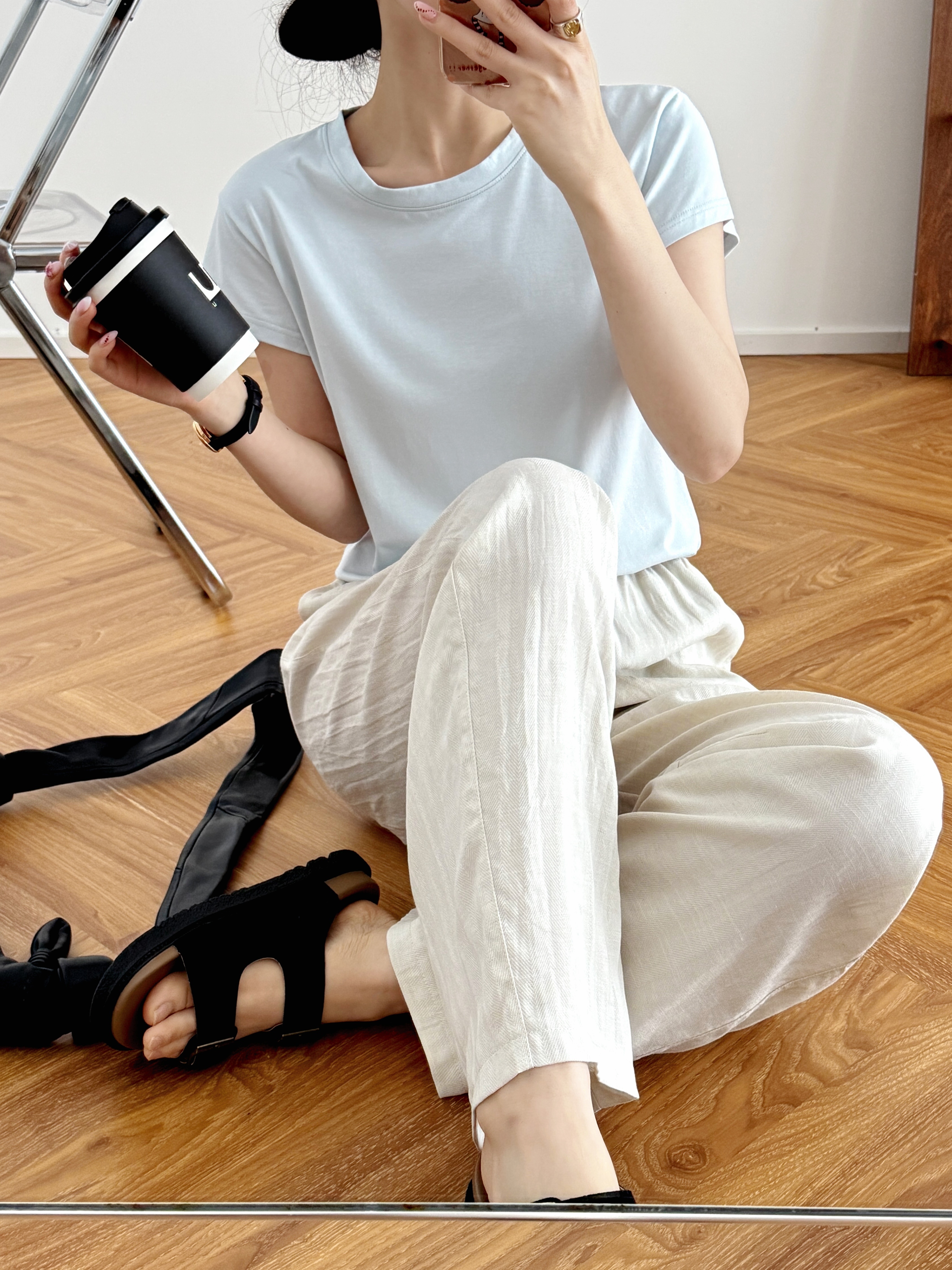 木言欢MUYANHUAN【天丝亚麻】鱼骨斜纹裤，凉感透气，宽松不垮，四种纤维在创新鱼骨斜纹织法中达成完美配比