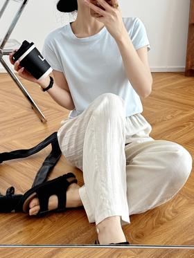 木言欢MUYANHUAN【天丝亚麻】鱼骨斜纹裤，凉感透气，宽松不垮，四种纤维在创新鱼骨斜纹织法中达成完美配比