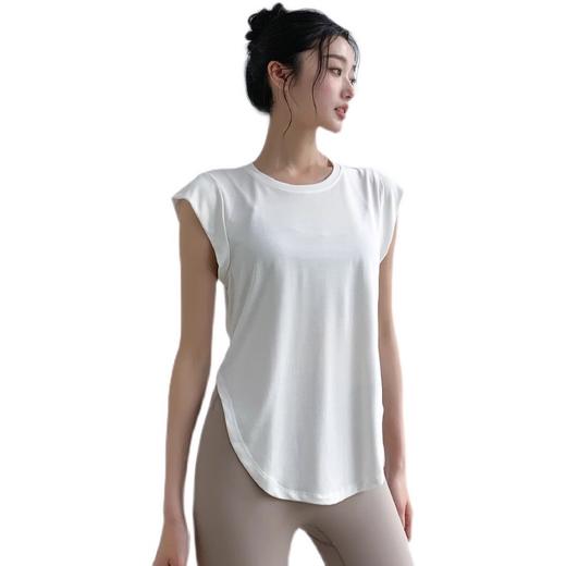 【限时秒】YOGACODE【火树银花系列】新款纯色瑜伽服上衣背心女宽松显瘦遮肉户外跑步训练运动上衣短袖DSG420-1 商品图4