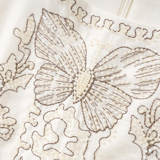 「高货wl」全新升级【铂金会员358/天猫479/差价121】(01630)洛诗琳法式重工刺绣连衣裙2025夏季新款钉珠收腰背心裙女 商品图2