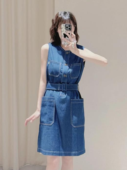 【高品质私服】【IC轻薄棉弹牛仔及膝连衣裙】经典藏青色牛仔 配色隽永 不易过时，优雅又性感N1281-CC【无标出货 介意慎拍】 商品图3