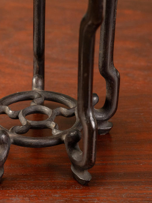 清	红木三弯腿五足圆形器座 商品图4