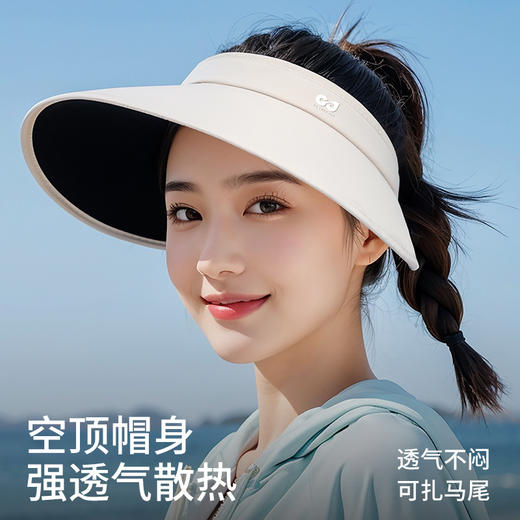 夏季新款防晒帽黑胶遮阳防紫外线户外透气大帽檐空顶可折叠XMZ292 商品图2