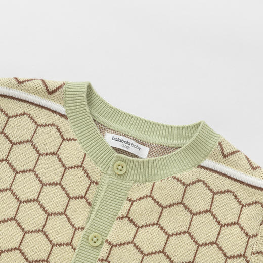 巴拉巴拉宝宝毛衣婴儿针织衫薄开衫男童秋装趣味提花可爱萌趣时尚 商品图3