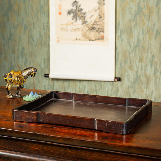 清	红木独板方形文房盘 商品图0