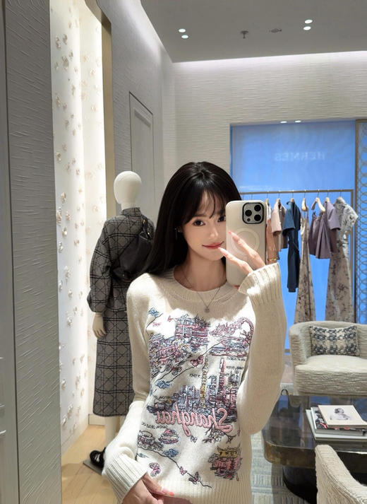 迪奥 25Fw早秋新款 南法风情地标上海刺绣羊绒针织衫（DQJ） 商品图4