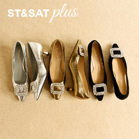 星期六优雅尖头晶扣低跟单鞋SSD3111086