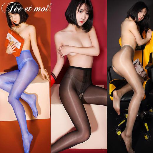 【情趣内衣】霏慕T裆开裆高腰油光连裤袜丝袜7330 商品图1