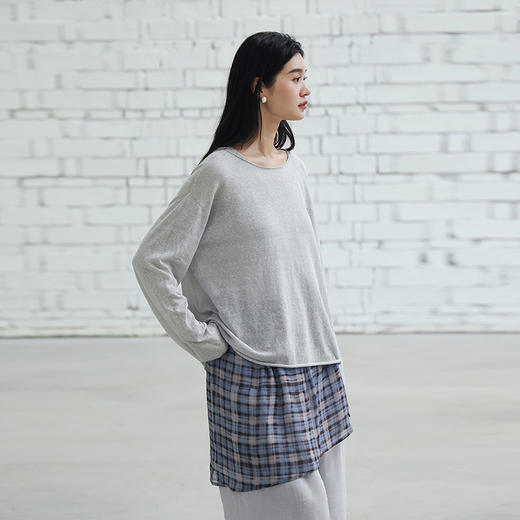 绽放103朵/【黑白灰系列】不规则经典撞色格纹下摆叠穿网纱屁帘女 商品图2