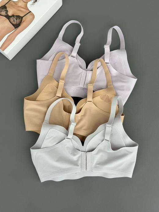 719-6  花边领口 侧加强软骨提升 La新款 冰丝凉感 无痕文胸 商品图2