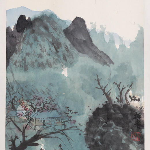 陈公拓《山水之一》国画原作36CM*23CM 手绘宣纸山水作品 商品图1