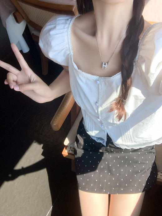 <曾小咸推荐>现货秒杀！泡泡袖短款衬衫 日常149.99 立减80 秒杀69.99！ 商品图7