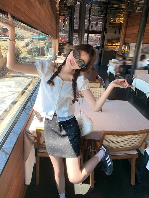 <曾小咸推荐>现货秒杀！泡泡袖短款衬衫 日常149.99 立减80 秒杀69.99！ 商品图5