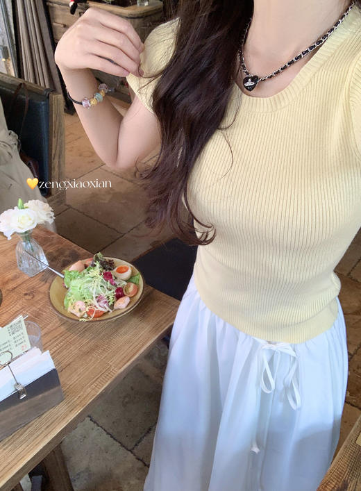 <曾小咸推荐>韩系针织T恤 商品图4