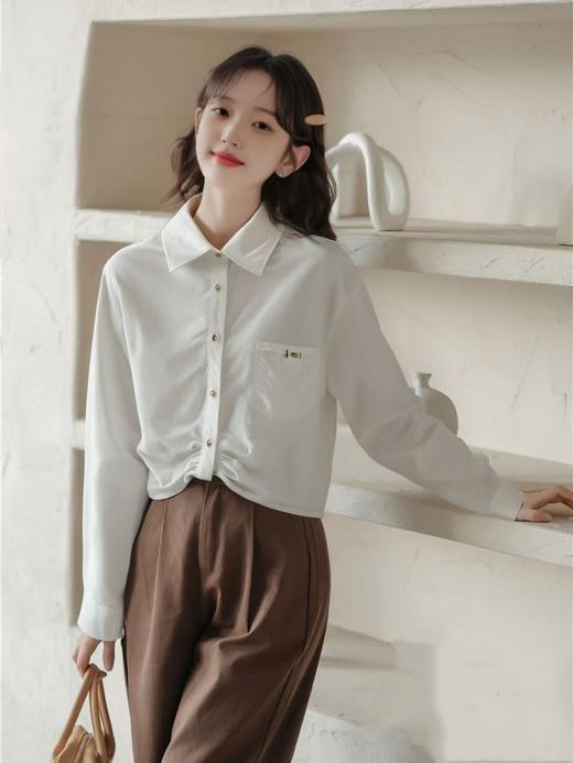 【时装系列】ME TOWN'S 棉➕天丝 327品质打结短款长袖质感衬衫M1-2-喜出 商品图2