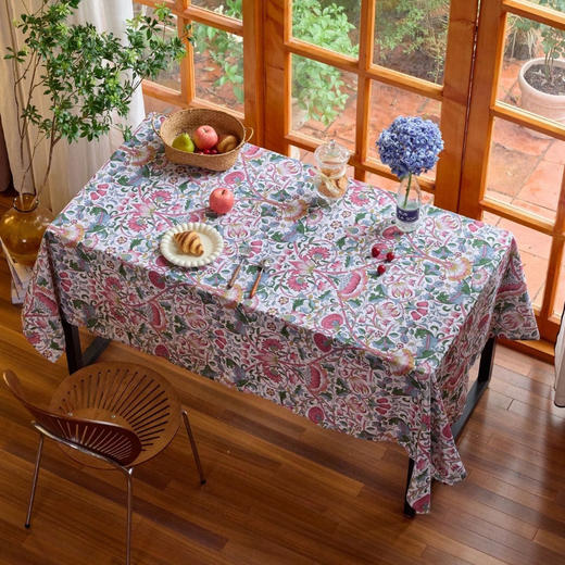 【英国Morris经典花鸟图案桌布】高克重厚实面料，真防水+高贵华丽垂感 商品图1