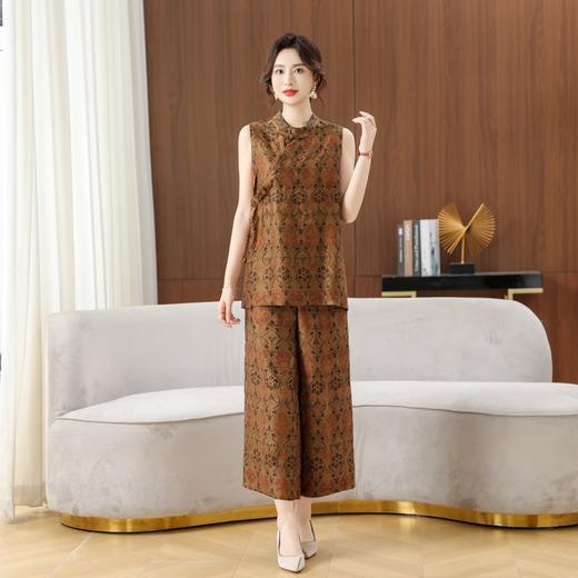 丁摩真丝香云纱花萝无袖新款奥黛新中式高级时尚100%桑蚕丝AL5670 商品图0