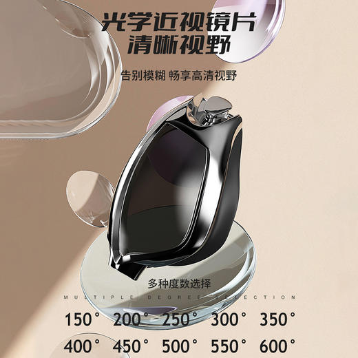 佑游泳镜透明防水防雾男女通用大框电镀游泳护目时尚眼镜 商品图3