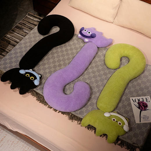 自然醒INS风问号猫长条睡觉抱枕创意睡觉女生沙发客厅靠枕毛绒脖子午睡枕办公室QYL 商品图12