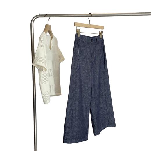 闭眼入！！大厂货品质！2025老钱风棉麻仿牛仔九分阔腿显瘦休闲奶奶裤！ 商品图4