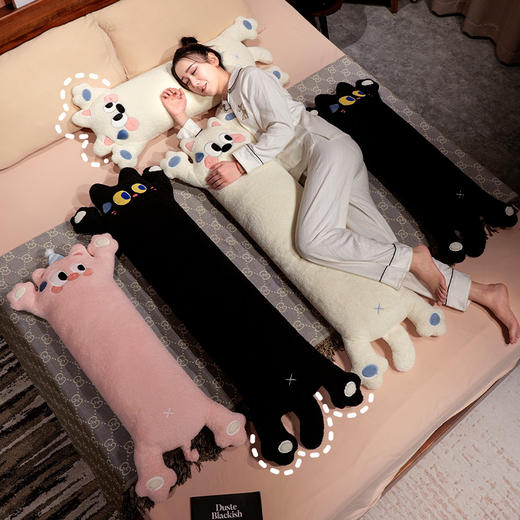 自然醒举小手大眼仔长条抱枕睡觉夹腿专用靠垫床上床缝填充神器大圆柱可拆洗QYL 商品图1