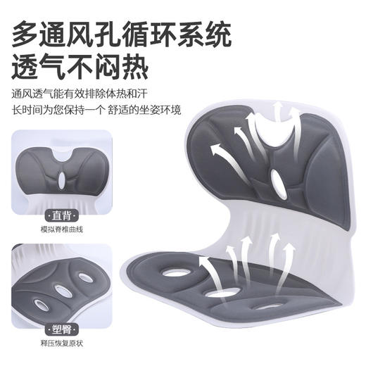 【矫正坐姿，自然收腰挺直！】护腰坐垫办公室腰靠座椅靠垫 哺乳凳久坐不累 学生矫正神器车用靠背-QA 商品图3