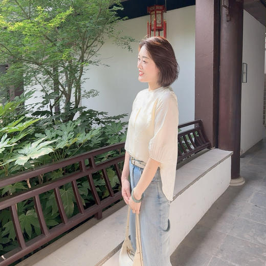 火桐hooton 铂金系列 黄金丝重磅23姆米真丝上衣785066 商品图3