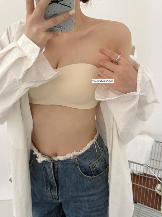 【海豚跳跳杯抹胸内衣】防滑无肩带Bra 小胸聚拢防滑透气内衣女  商品图6