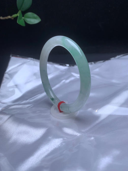 620548，53冰绿底细圆条，冰冰的，一大截淡雅的绿底色，一边飘花 商品图2