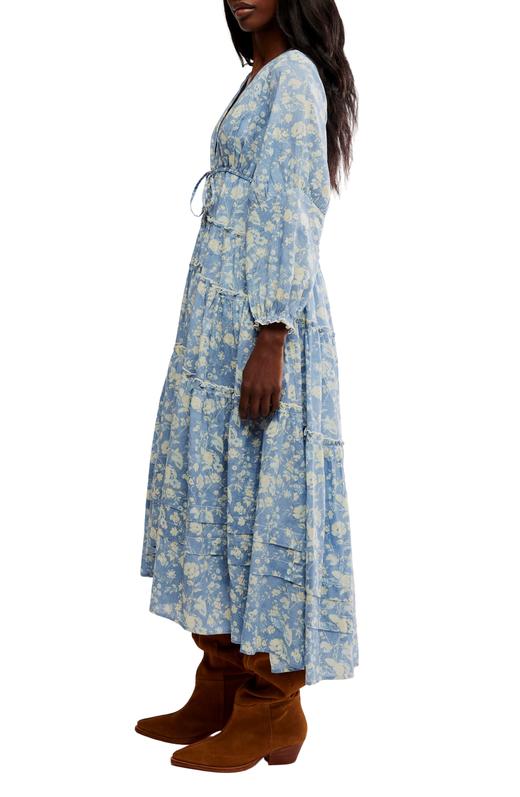 难得折扣！Free People波西米亚风重工长裙连衣裙 商品图1