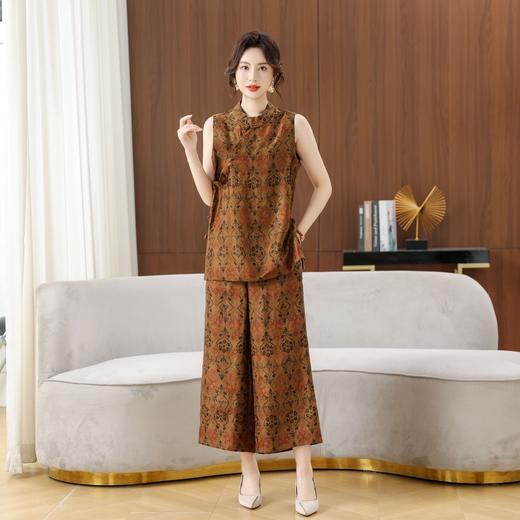 丁摩真丝香云纱花萝无袖新款奥黛新中式高级时尚100%桑蚕丝AL5670 商品图1