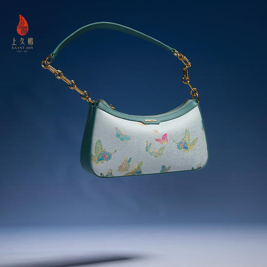 SAINTJOY/上久楷 新中式宋锦女士拎包腋下包晴春蝶戏  BWS25A0502 商品图9