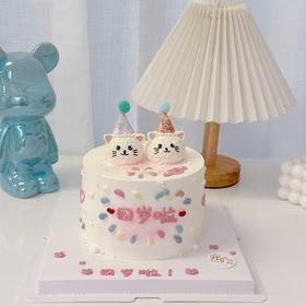 多款式~小动物卡通一家/情侣喵星人蛋糕（小动物可换）-低糖处理无添加