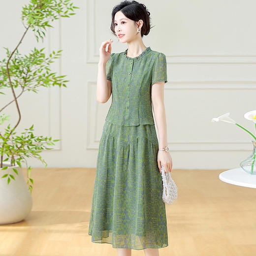 气质优雅时尚，圆领假两件连衣裙QYM-KEDH3083 商品图1