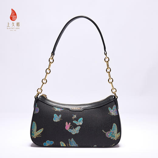 SAINTJOY/上久楷 新中式宋锦女士拎包腋下包晴春蝶戏  BWS25A0502 商品图7
